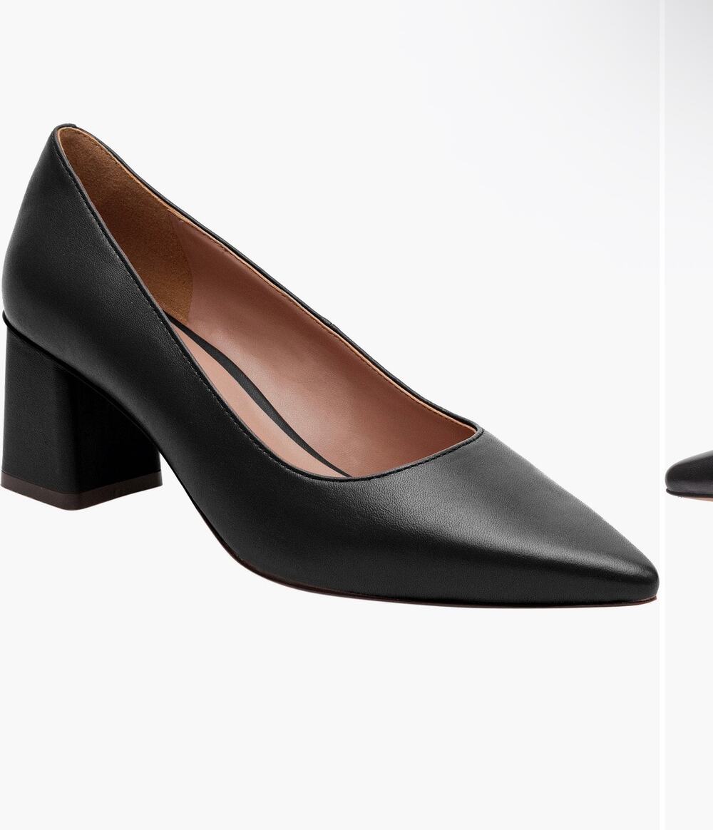 New linea Paolo Bilson black Napa leather heels sz 5 1/2